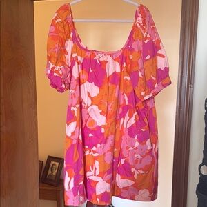 Floral Pink and Orange Women's dress